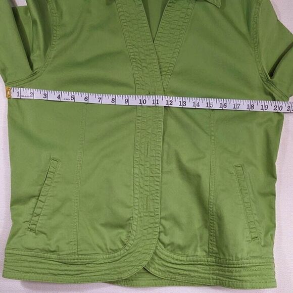 Coldwater Creek Green Shacket Womens Medium Jacket Long Sleeve Button Front - Picture 8 of 13